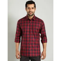 Indian Terrain Maroon Regular Fit Checks Shirt-picture-20