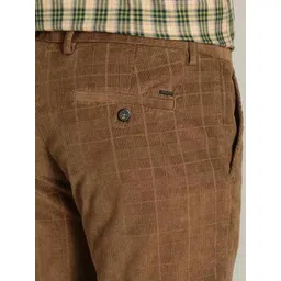 Indian Terrain Men Brooklyn Checked Slim Fit Trousers image 2