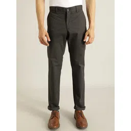Indian Terrain Men Brooklyn Mid Rise Plain Slim Fit Chinos Trousers-picture-11