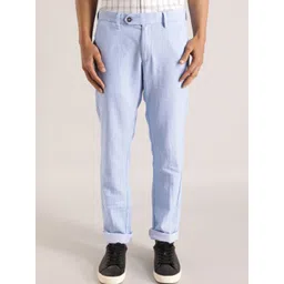 Indian Terrain Men Brooklyn Mid-Rise Regular Fit Cotton & Linen Regular Trouser-picture-33