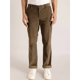 Indian Terrain Men Brooklyn Slim Fit Mid-Rise Pure Cotton Trousers image 1