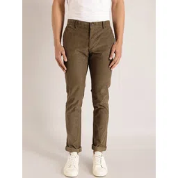 Indian Terrain Men Brooklyn Slim Fit Pure Cotton Trousers-picture-34