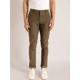 Indian Terrain Men Brooklyn Slim Fit Pure Cotton Trousers-picture-42