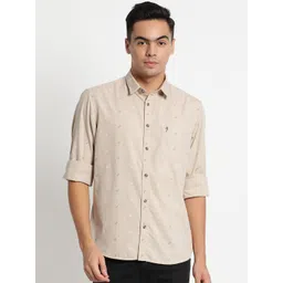 Indian Terrain Men Brown Chiseled Slim Fit Printed Pure Cotton Casual Shirt-picture-29