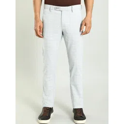 Indian Terrain Men Checked Brooklyn Slim Fit Mid-rise Trousers-picture-16