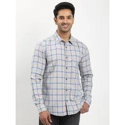 Indian Terrain Men Classic Fit Checked Spread Collar Pure Cotton Casual Shirt-picture-15