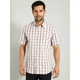 Indian Terrain Men Classic Slim Fit Opaque Checked Casual Shirt-picture-39