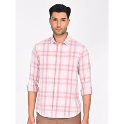 Indian Terrain Men Classic Slim Fit Opaque Checked Casual Shirt-picture-30