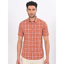 Indian Terrain Men Classic Slim Fit Tartan Checks Checked Casual Shirt-picture-19