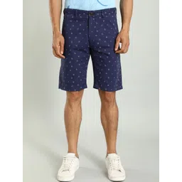 Indian Terrain Men Floral Printed Slim Fit Mid-Rise Regular Cotton Shorts-picture-25