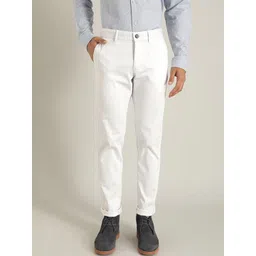 Indian Terrain Men Grey Brooklyn Slim Fit Checked Mid Rise Trousers-picture-17