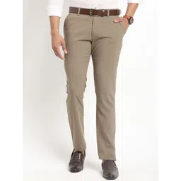 Indian Terrain Men Printed Urban Tapered Fit Formal Trousers-picture-11