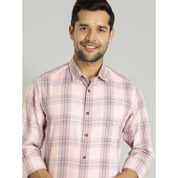 Indian Terrain Men Windowpane Checks Cotton Slim Fit Casual Shirt-picture-11