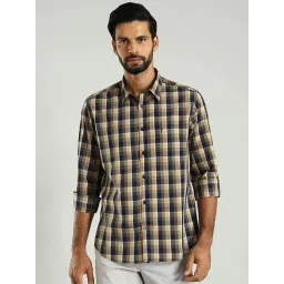 Indian Terrain Navy Regular Fit Checks Shirt-picture-38