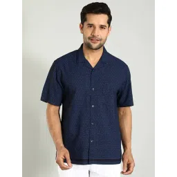 Indian Terrain Navy Relaxed Fit Geometric Shirt-picture-12