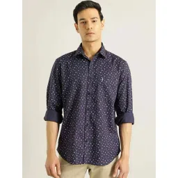 Indian Terrain Navy Slim Fit Printed Shirt-picture-32