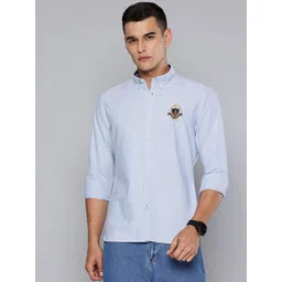 Indian Terrain Pure Cotton Chiseled Brand Logo Embroidered Casual Shirt-picture-14