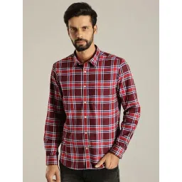Indian Terrain Red Slim Fit Checked Shirt-picture-30