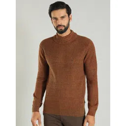 Indian Terrain Ribbed Turtle Neck Pure Acrylic Pullover Sweater-picture-12