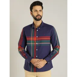 Indian Terrain Striped Classic Cotton Button Down Collar Casual Shirt-picture-24