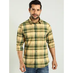 Indian Terrain Tartan Checked Chiseled Skinny Fit Cotton Opaque Casual Shirt-picture-37