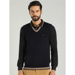 Indian Terrain V-Neck Long Sleeves Pure Acrylic Pullover Sweater-picture-18