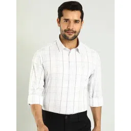 Indian Terrain White Regular Fit Checks Shirt-picture-27