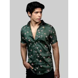 INDIAN THREADS Men Straight Fit Floral Printed Spread Collar Cotton Casual Shirt-picture-20
