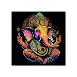 Indianara Grey & Blue 1 Piece Canvas Religious Wall Paintings-picture-33