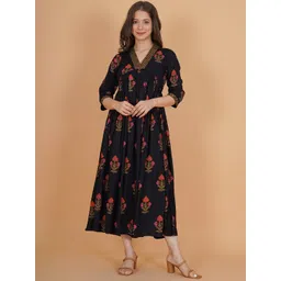 INDIANIC Floral Printed A-Line Kurta-picture-20