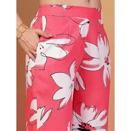 Indibelle Floral Printed Pure Cotton Tunic With Trousers Co-Ords image 5