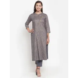 Indibelle Grey Printed Straight Kurta-picture-17