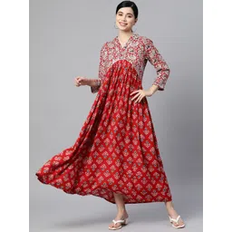 Indibelle Women Ethnic Printed A-Line Ethnic Dress-picture-41