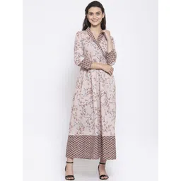 Indibelle Women Floral Printed Pure Cotton Anarkali Kurta-picture-14