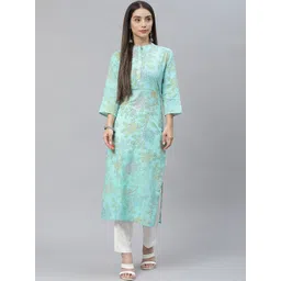 Indibelle Women Printed Sequinned Kurta-picture-14