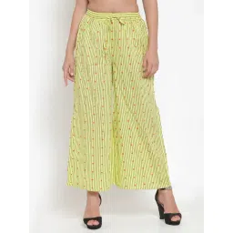 Indibelle Yellow Cotton Striped Palazzos-picture-36