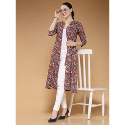 indibelle Women 3/4th Sleeve Red Shrug image 1