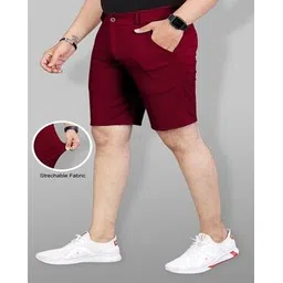 indiclub Men Flat Front Regular Fit Shorts -picture-40