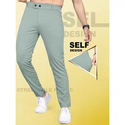 INDICLUB Men Mid-Rise Regular Fit Formal Trousers-picture-17