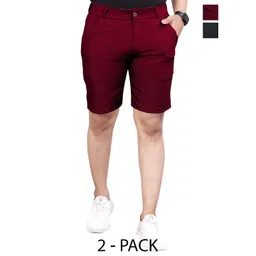 INDICLUB Men Pack of 2 Running Sports Shorts-picture-40