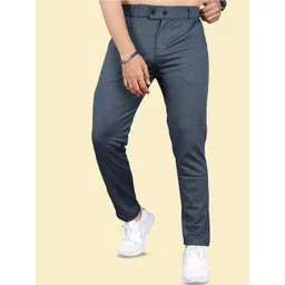 INDICLUB Men Regular Fit Mid-Rise Flat-Front Formal Trousers-picture-16
