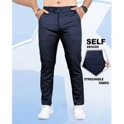 indiclub Men Relaxed Fit Flat-Front Trousers-picture-20