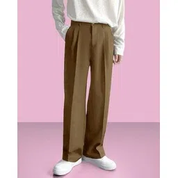 indiclub Men Relaxed Fit Pleated Trousers-picture-49