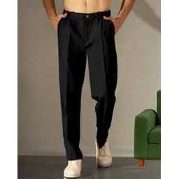 indiclub Men Relaxed Fit Pleated Trousers-picture-42