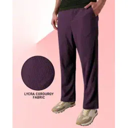 indiclub Men Ribbed Straight Track Pants with Drawstring Waist-picture-45