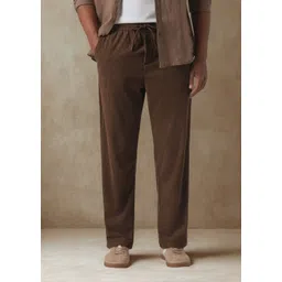indiclub Men Solid Brown Track Pants-picture-13