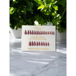 Indie Nails Set Of 24 Glossy Finish Long Length Stiletto Reusable Press-On Nails Kit-picture-25
