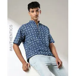 indie picks Handblock Print Natural Hand-Dyed Cotton Short Kurta-picture-25
