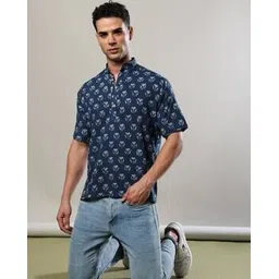 indie picks Handblock Print Natural Hand Dyed Kashish Double Dabu Cotton Short Kurta-picture-19