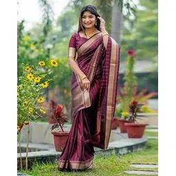indie picks Kanjivaram Woven Banarasi Silk Saree  -picture-29